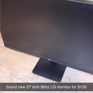 Brand new used for 1 day 27’ LG monitor. 60hz. very good graphics